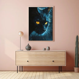 Enigmatic Feline Art Print Poster for Home Decor PosterGoat