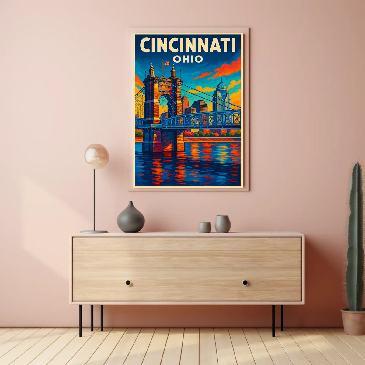 Cincinnati, Ohio Cityscape Poster