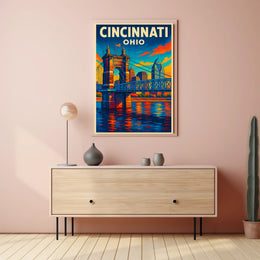 Cincinnati, Ohio Cityscape Poster