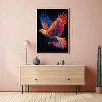 Majestic Cosmic Eagle Surreal Art Poster Print