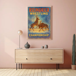 Reindeer Wrestling Championship: Enchanting Fantasy or Mythology Poster