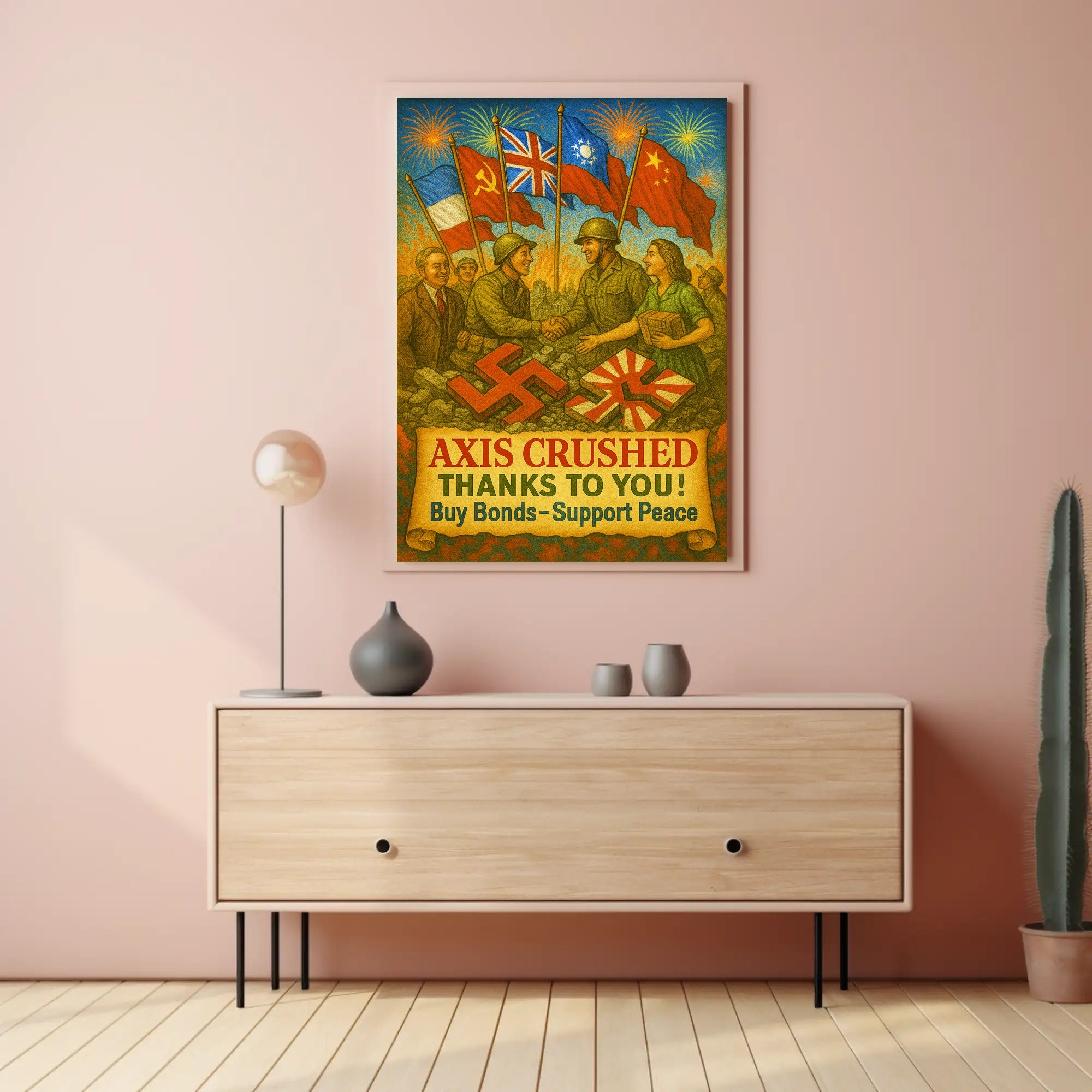 Axis Crushed Buy Bonds, Support Peace Poster PosterGoat