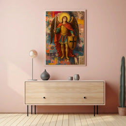 Warrior Angel Medieval Art Poster - Abstract, Artistic, or Pop Culture Poster