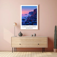 Giant's Causeway Sunset Modern Art Travel Poster