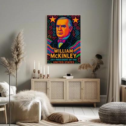 William McKinley President Vibrant Pop Art History Poster