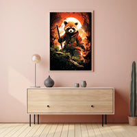 The Warrior Raccoon Poster