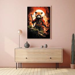 The Warrior Raccoon Poster