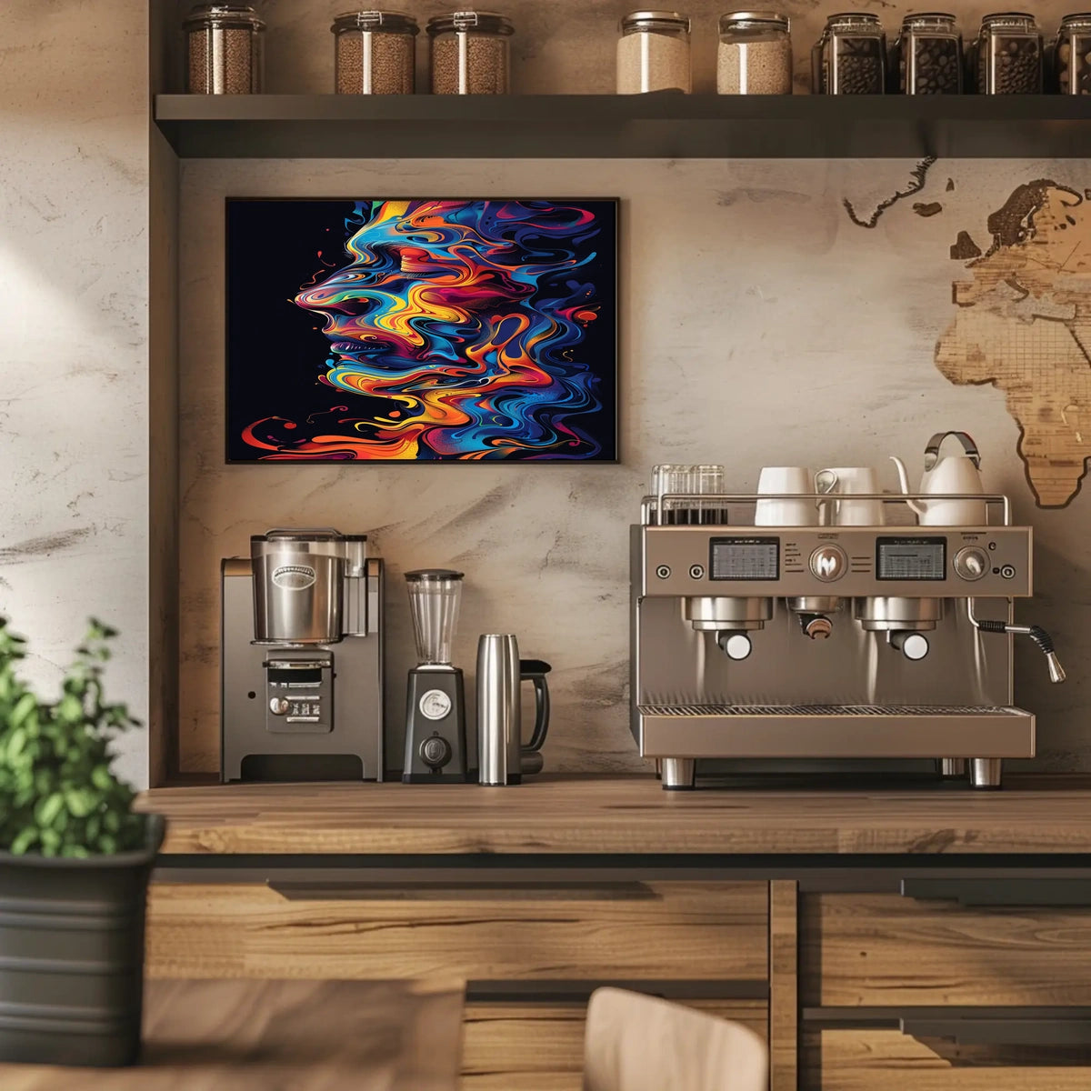 Vibrant Abstract Portrait Abstract Poster