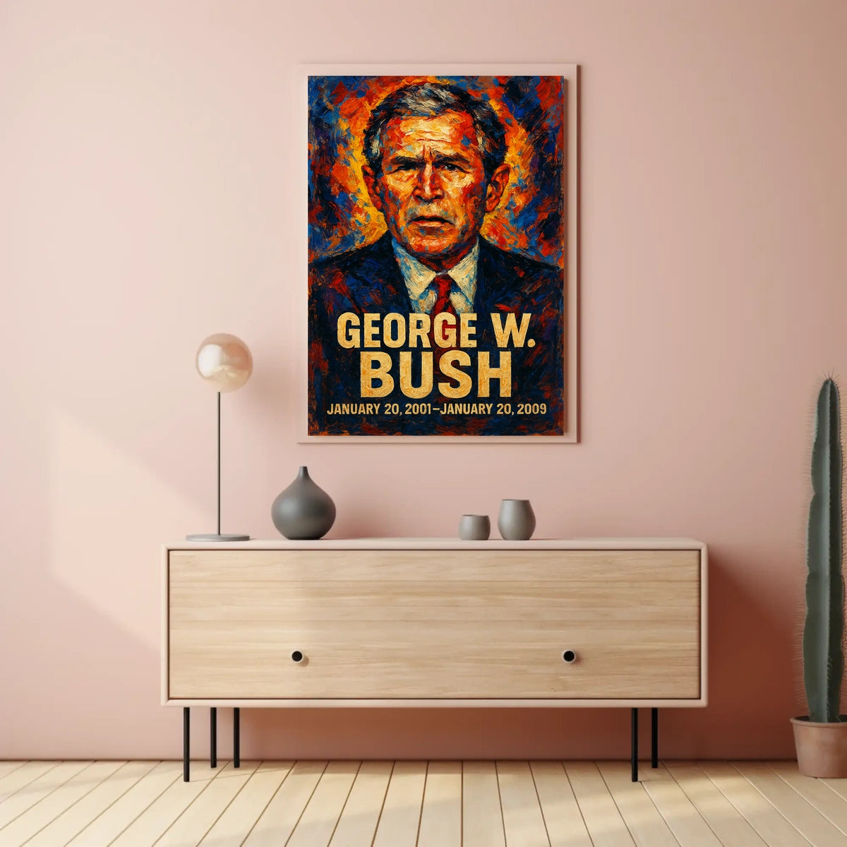 George W. Bush 43rd President of the United States Glitch Hop Art Poster
