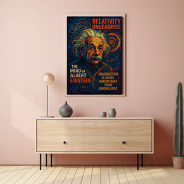 Einstein Cosmic Imagination Abstract Art Poster Print