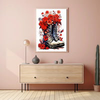 Floral Boots A Fusion Of Nature And Poster
