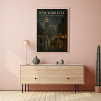 New York City A Night in the Rain Poster