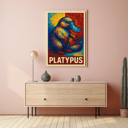 Vibrant Platypus Mosaic Poster