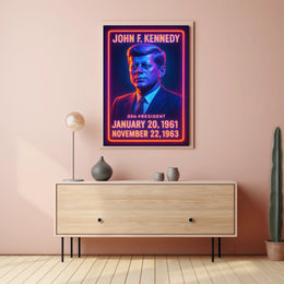 John F Kennedy Vintage Portrait Patriotic 35th Poster