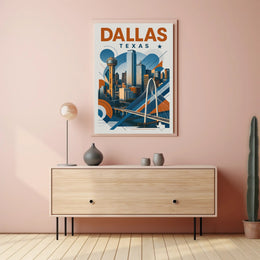 Dallas Skyline Modern Art Poster - Urban or Cityscape Poster PosterGoat