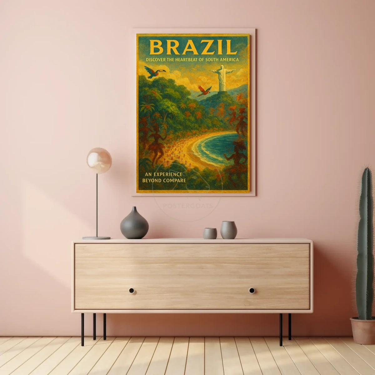 Brazil's Vibrant Landscapes Vintage Travel Poster