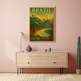 Brazil's Vibrant Landscapes Vintage Travel Poster