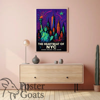 New York Ambition: Vibrant Urban Cityscape Poster