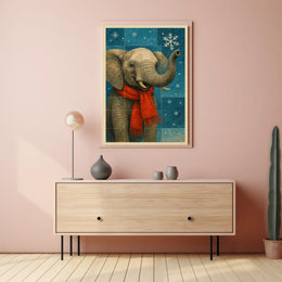 Winter Elephant Poster