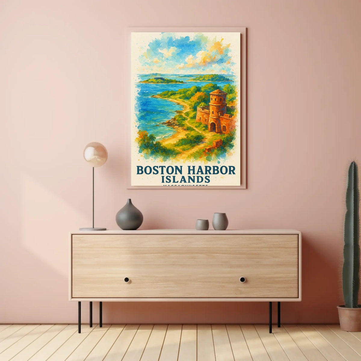 Boston Harbor Islands Vintage Travel Poster Art