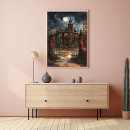 Haunted Mansion Under The Moonlight Poster
