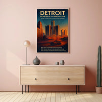 Detroit Heartbeat of Innovation Poster Art Print PosterGoat