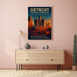 Detroit Heartbeat of Innovation Poster Art Print PosterGoat