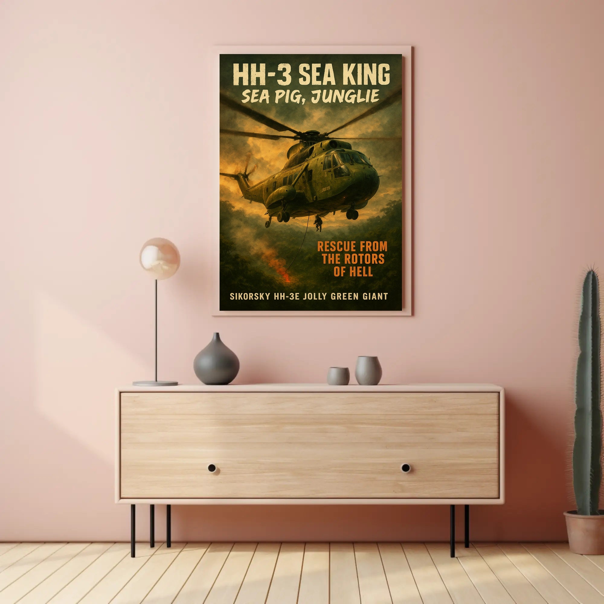 HH-3 Sea King Rescue Vintage Military Recruitment Poster