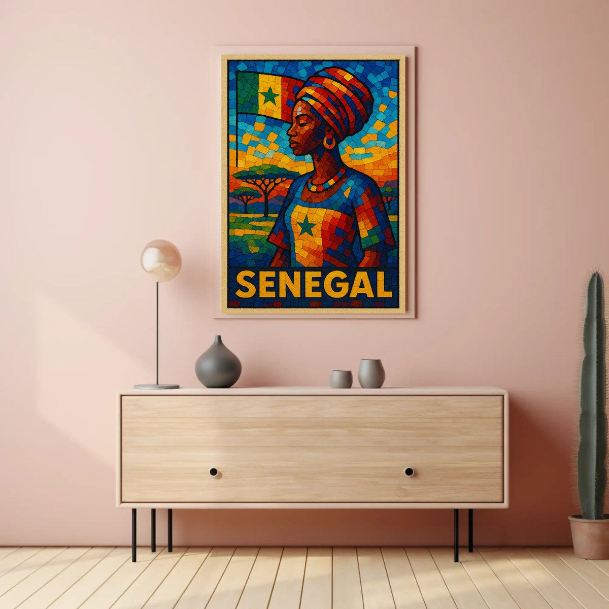 Senegal Mosaic Art Poster