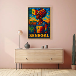 Senegal Mosaic Art Poster