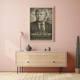 Donald Trump Era Determination Engraved Cinematic American Leader Patriotism Poster
