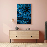 Naples Florida Poster Coastal Wall Art for Beach Decor