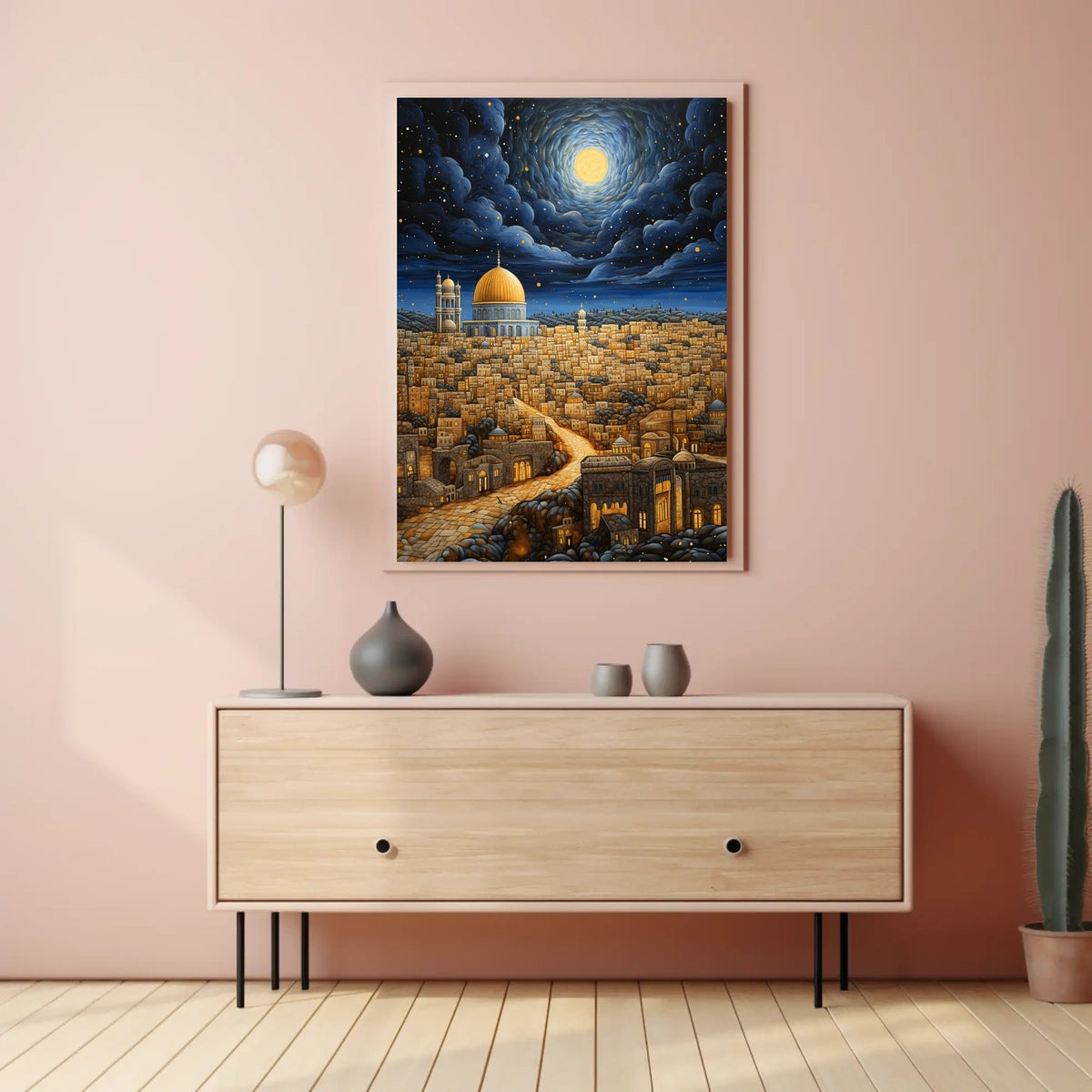 Stylized Middle Eastern Dome Cityscape Cultural Heritage Poster