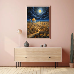 Stylized Middle Eastern Dome Cityscape Cultural Heritage Poster