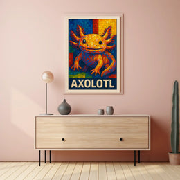 Axolotl Mosaic Art Poster