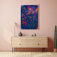 Cityscape In Vibrant Jungle Poster