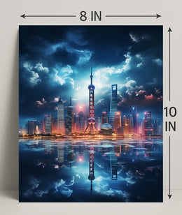 Reflections Of A Modern Skyline Modern Poster