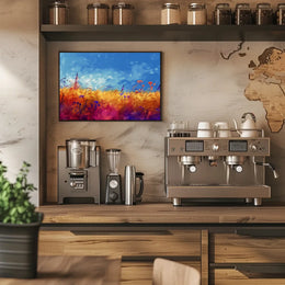 Vibrant Pastoral Landscape Impressionistic Art Poster