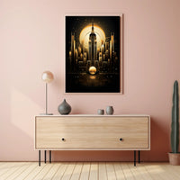 Golden Cityscape Poster