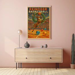 Reindeer Basketball Poster