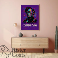 Franklin Pierce Vibrant Artistic Historical Presidential Poster