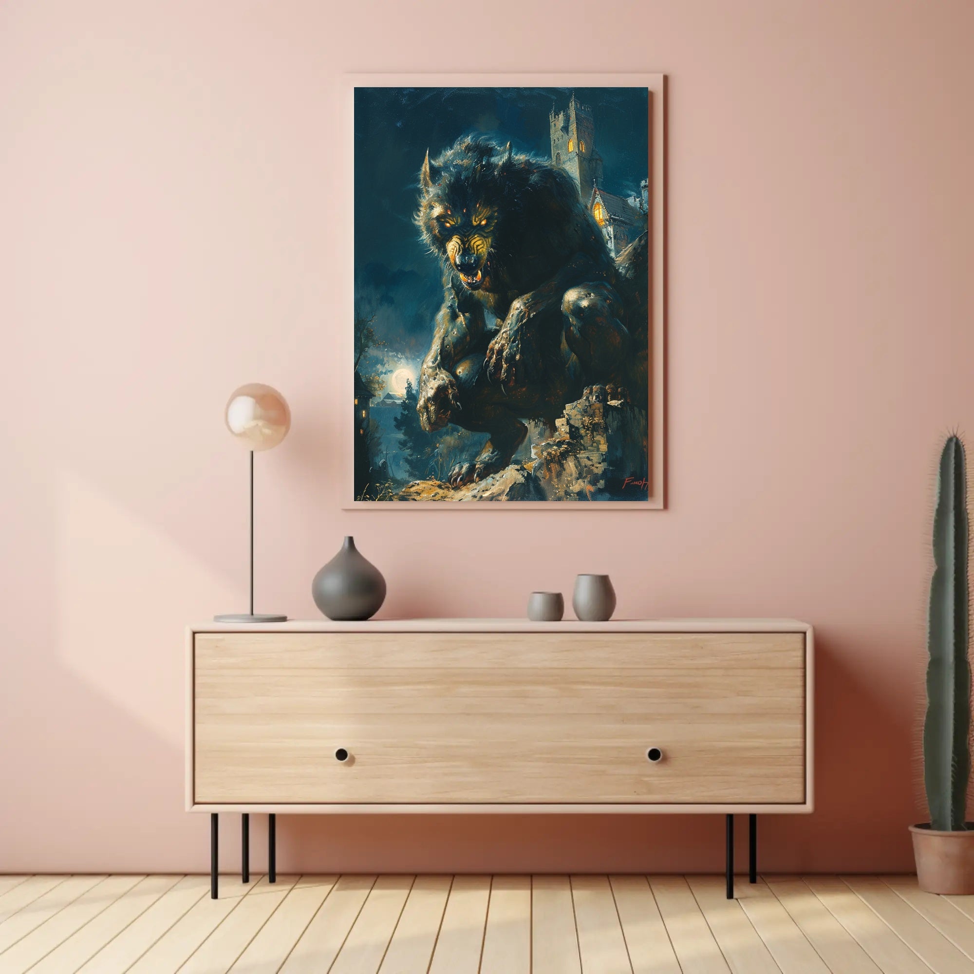 The Nocturnal Beast Art Poster for Home Decor and Art Lovers PosterGoat