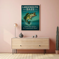 Largemouth Bass Vintage Fishing Adventure Poster