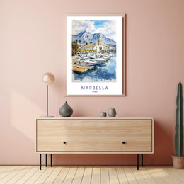 Marbella Harbor Poster PosterGoat