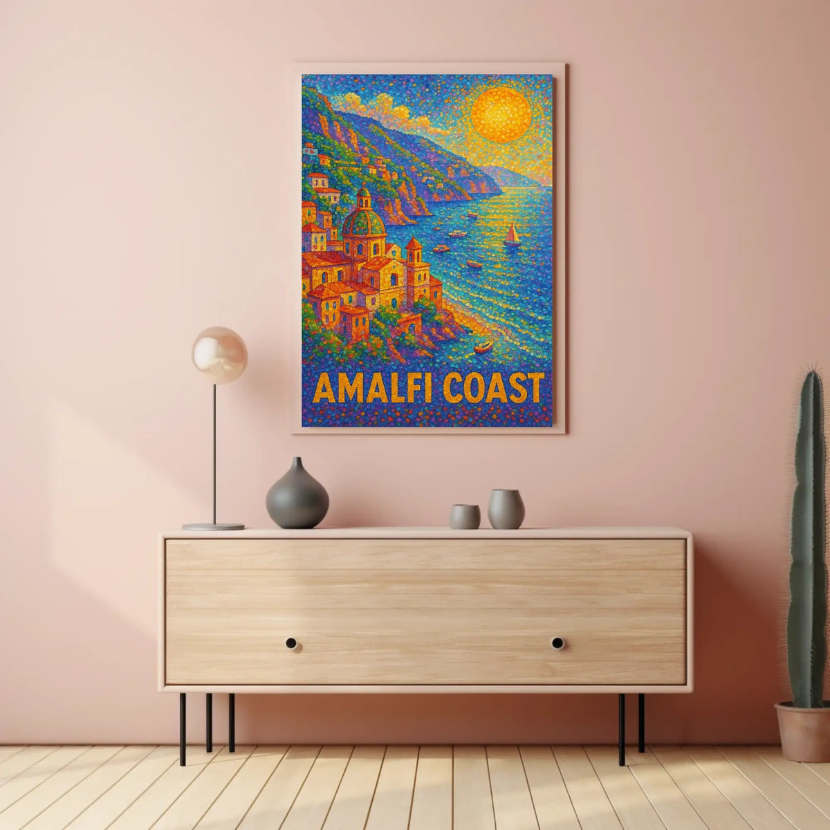 Amalfi Coast Poster Wall Art for Coastal Home Decor