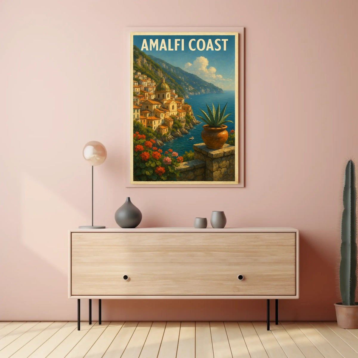 Amalfi Coast Poster Wall Art For Coastal Home Decor