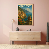 Amalfi Coast Poster Wall Art For Coastal Home Decor