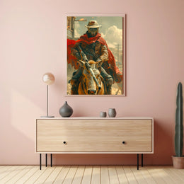 Futuristic Dystopian Horse Rider Poster Art Print PosterGoat