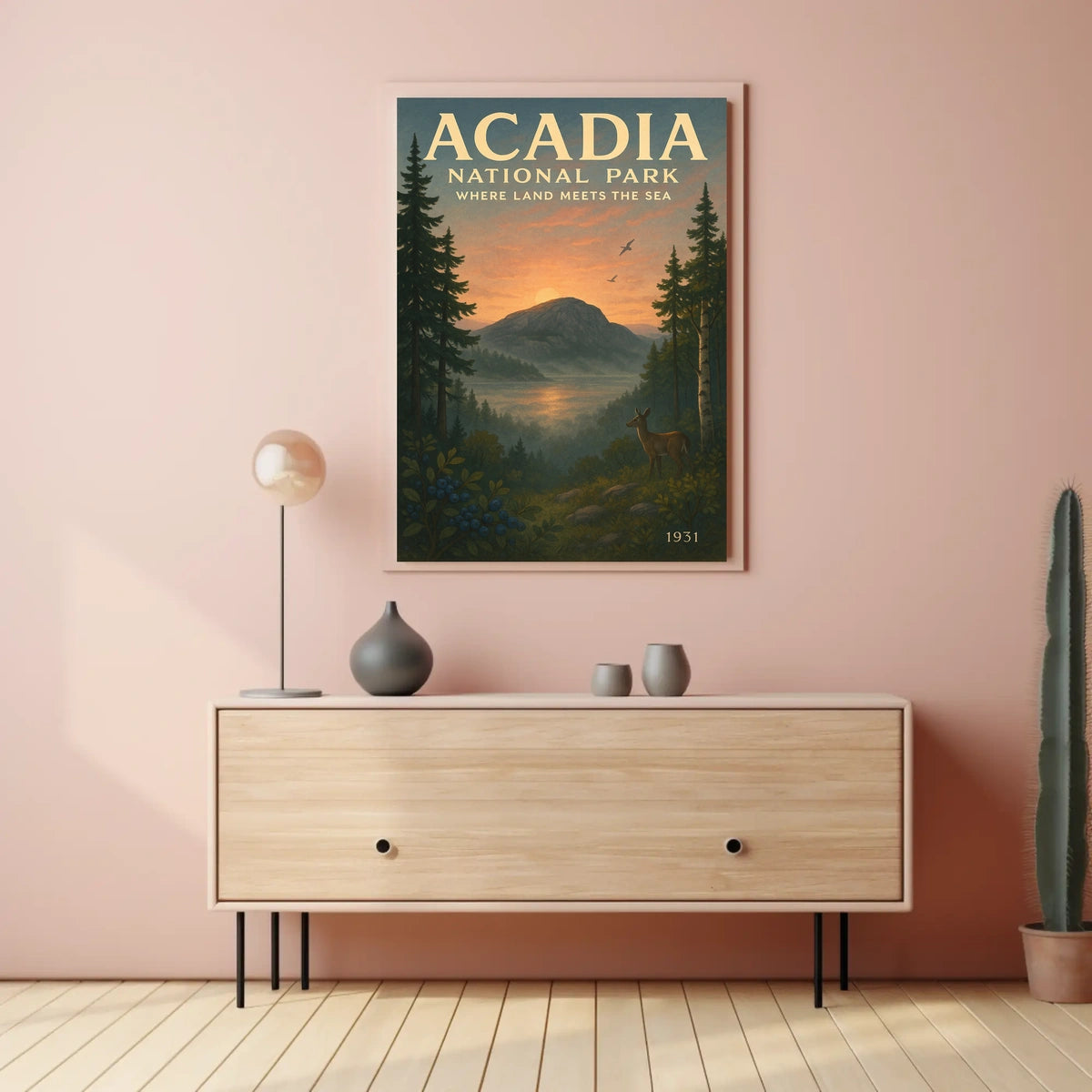 Acadia National Park Where Land Meets Poster