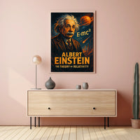 Albert Einstein Relativity Scientific Vintage Scenic Wall Art Educational Decor Wanderlust Poster